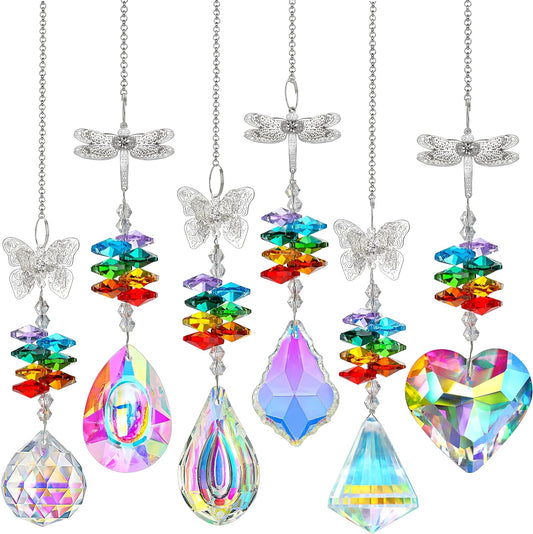  6Pieces Colorful Crystals Suncatcher Hanging for Window Crystal  Ball Prism Rainbow Maker Pendants for Garden Christmas Tree Wedding Party  Patio Backyard Car Home Indoor Outdoor Decoration : Patio, Lawn & Garden